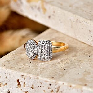Luxuriant Lab Grown Diamond (G-H, SI) Ring in 18K Vermeil YG Over Sterling Silver (Size 10.0) 0.50 ctw