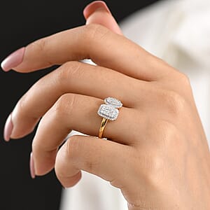 Luxuriant Lab Grown Diamond (G-H, SI) Ring in 18K Vermeil YG Over Sterling Silver (Size 10.0) 0.50 ctw