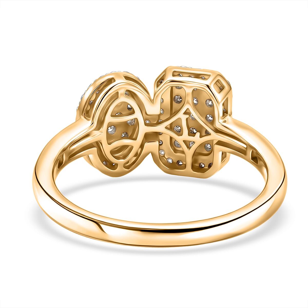 Luxuriant Lab Grown Diamond (G-H, SI) Ring in 18K Vermeil YG Over Sterling Silver (Size 5.0) 0.50 ctw