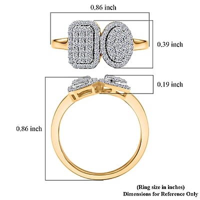 Luxuriant Lab Grown Diamond (G-H, SI) Ring in 18K Vermeil YG Over Sterling Silver (Size 5.0) 0.50 ctw