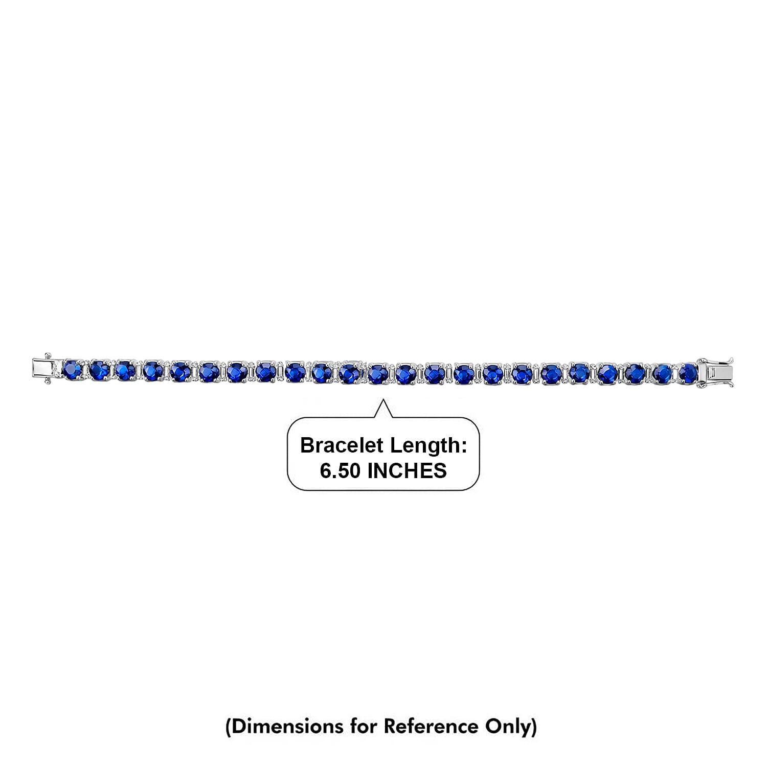 D'Joy Premium Tanzanian Blue Spinel (DF) and Moissanite 14.70 ctw Bracelet in Rhodium Over Sterling Silver (6.50 In)