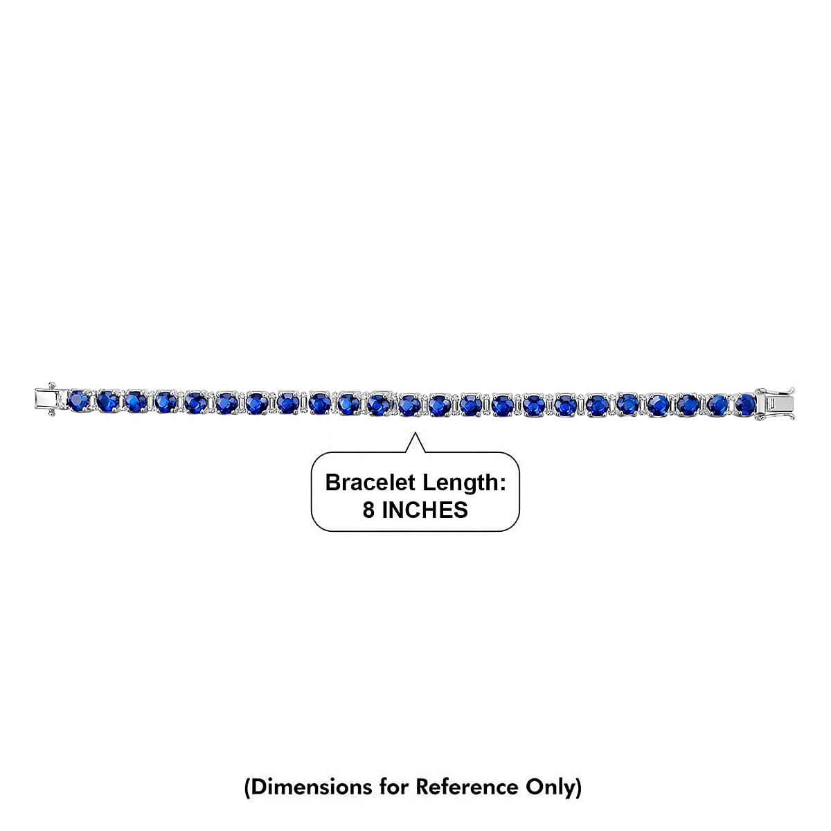 D'Joy Premium Tanzanian Blue Spinel (DF) and Moissanite 17.25 ctw Bracelet in Rhodium Over Sterling Silver (8.00 In) image number 4