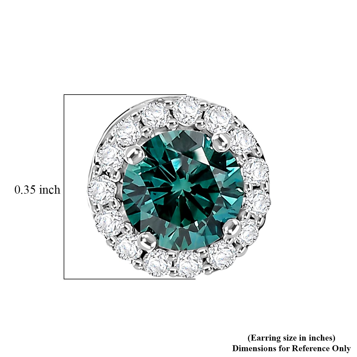 Luxuriant Lab Grown Green Diamond (IR) and Lab Grown Diamond (SI) 1.60 ctw Earrings in Rhodium Over Sterling Silver