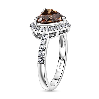 Luxuriant Lab Grown Red Diamond (IR) and Lab Grown Diamond (VS) 2.50 ctw Ring in 950 Platinum (Size 6.0)