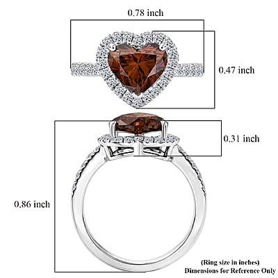 Luxuriant Lab Grown Red Diamond (IR) and Lab Grown Diamond (VS) 2.50 ctw Ring in 950 Platinum (Size 6.0)