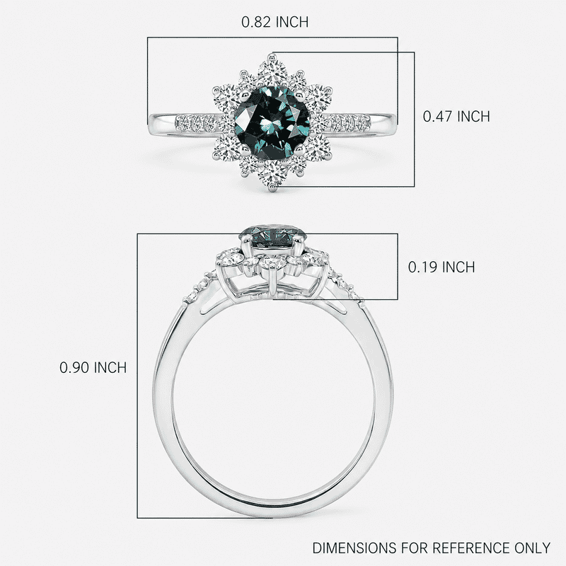 Luxuriant Lab Grown Blue and White Diamond G-H SI 1.00 ctw Ring in Rhodium Over Sterling Silver (Size 6.0)