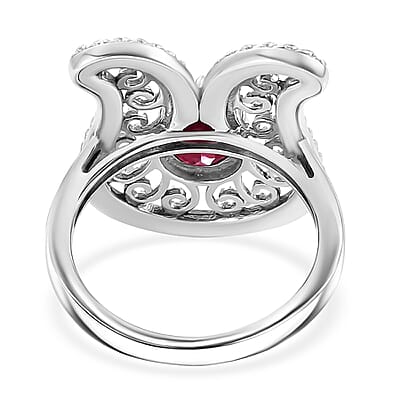 D'Joy Passport to Turkey Artisan Crafted Premium Niassa Ruby (FF) 1.65 ctw Fillegree Work Ring in Sterling Silver (Size 5.0)
