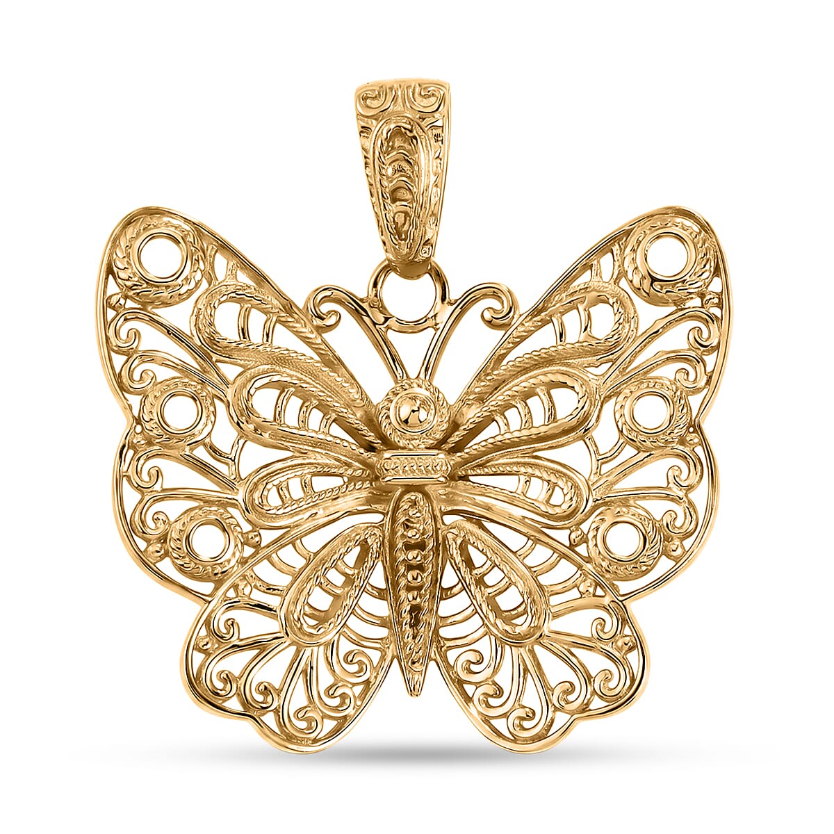 D'Joy Passport to Turkey Fancy Pendant without Chain in 18K Vermeil Yellow Gold Over Sterling Silver 4.40 Grams