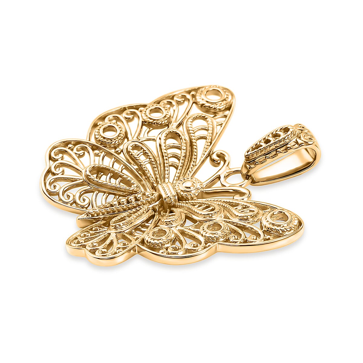 D'Joy Passport to Turkey Fancy Pendant without Chain in 18K Vermeil Yellow Gold Over Sterling Silver 4.40 Grams
