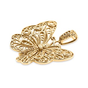 D'Joy Passport to Turkey Fancy Pendant without Chain in 18K Vermeil Yellow Gold Over Sterling Silver 4.40 Grams