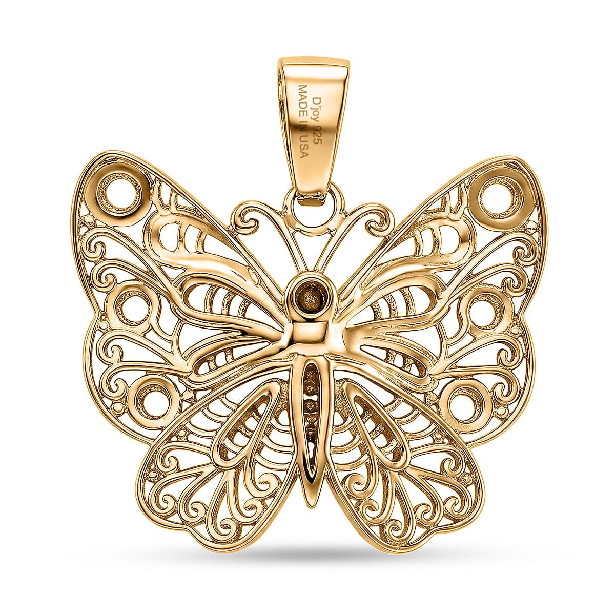 D'Joy Passport to Turkey Fancy Pendant without Chain in 18K Vermeil Yellow Gold Over Sterling Silver 4.40 Grams