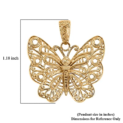 D'Joy Passport to Turkey Fancy Pendant without Chain in 18K Vermeil Yellow Gold Over Sterling Silver 4.40 Grams