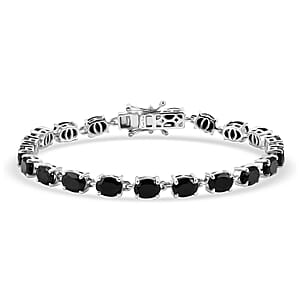 EverTrue California Black Jade 16.00 ctw Linking Bracelet in Platinum Bond (8.00 In)
