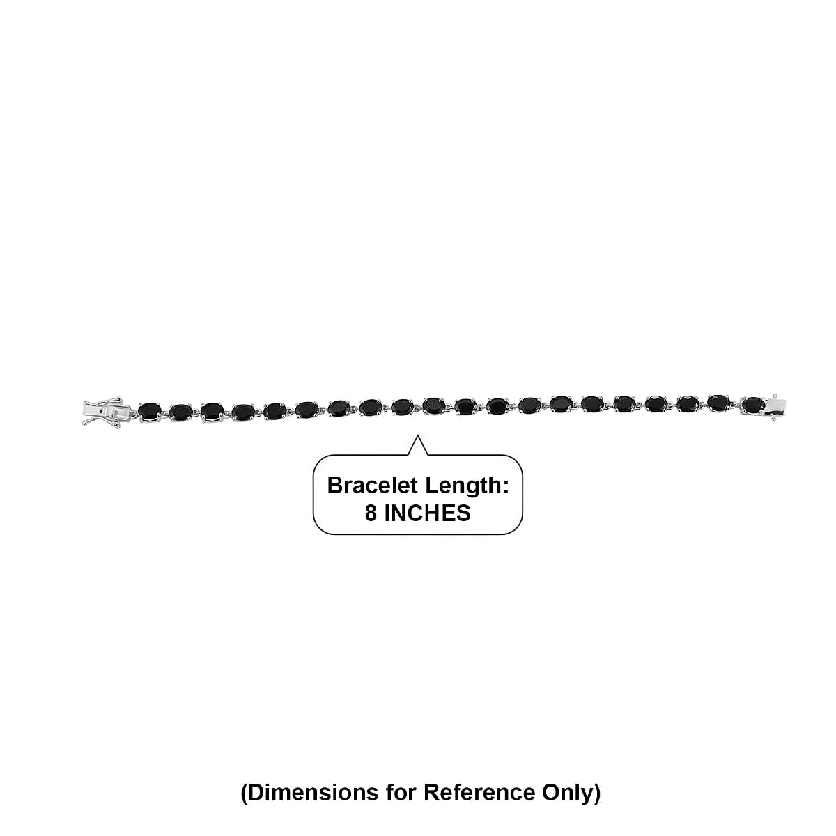 EverTrue California Black Jade 16.00 ctw Linking Bracelet in Platinum Bond (8.00 In) image number 4