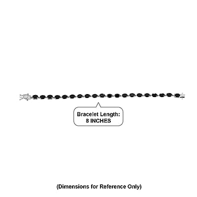 EverTrue California Black Jade 16.00 ctw Classic Link Bracelet in Platinum Bond (8.00 In)