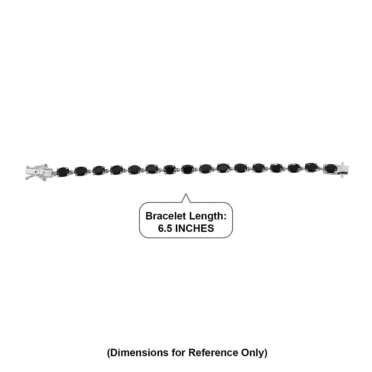 EverTrue California Black Jade 12.75 ctw Linking Bracelet in Platinum Bond (6.50 In) image number 4