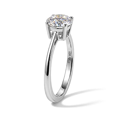 D'Joy Moissanite 1.00 ctw Ring in Platinum Over Sterling Silver (Size 5.0)