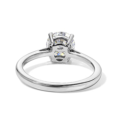 D'Joy Moissanite 1.00 ctw Ring in Platinum Over Sterling Silver (Size 5.0)