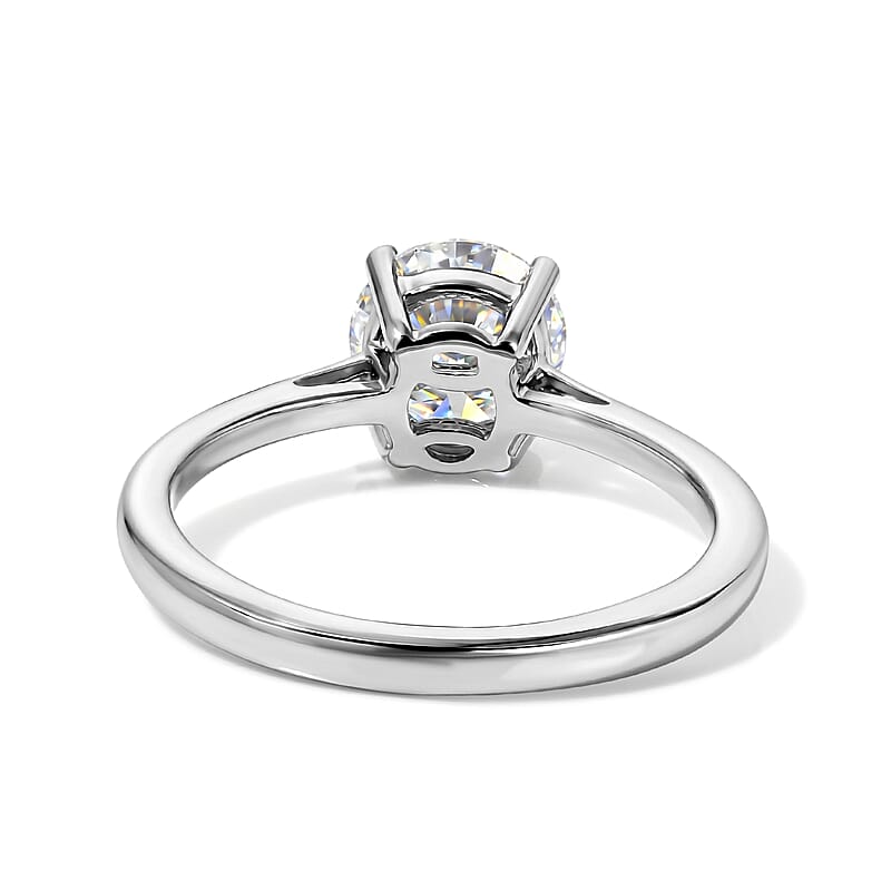D'Joy Moissanite 1.00 ctw Ring in Platinum Over Sterling Silver (Size 5.0)