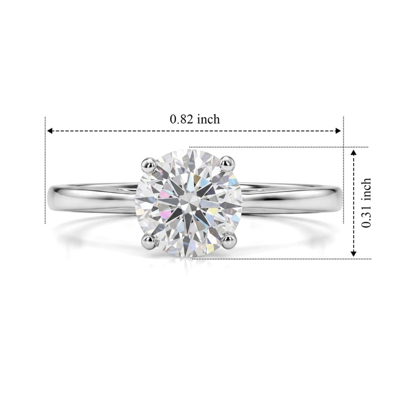 D'Joy Moissanite 1.00 ctw Ring in Platinum Over Sterling Silver (Size 6.0)