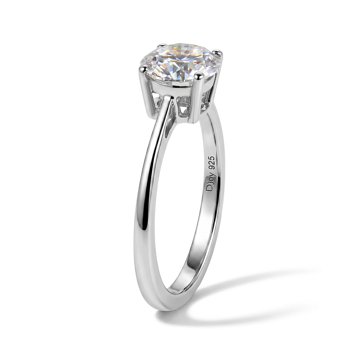D'Joy Moissanite 1.00 ctw Ring in Platinum Over Sterling Silver (Size 7.0)
