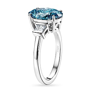 Luxuriant Lab Grown Blue Diamond (IR) and Lab Grown Diamond (VS) 2.75 ctw Aurora Ocean Glow Ring in 950 Platinum (Size 6.0) 5.10 Grams