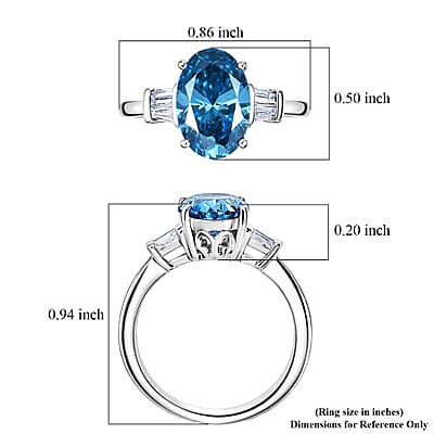 Luxuriant Lab Grown Blue Diamond (IR) and Lab Grown Diamond (VS) 2.75 ctw Aurora Ocean Glow Ring in 950 Platinum (Size 7.0) 5.10 Grams