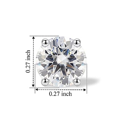 D'Joy Moissanite 2.00 ctw Stud Earrings in Platinum Over Sterling Silver