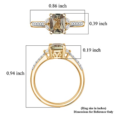 D'Joy AAA Turkizite and Moissanite 2.00 ctw Blooming Petals Ring in 18K Vermeil Yellow Gold Over Sterling Silver (Size 6.0)