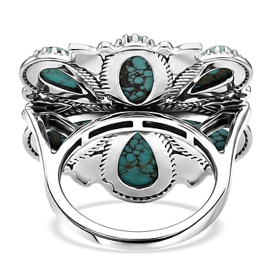 D'Joy Artisan Crafted Premium Blue Moon Turquoise 6.00 ctw Ring in Sterling Silver (Size 10.0)
