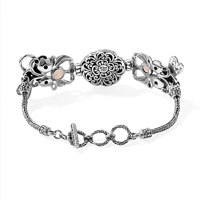D'Joy Bali Legacy Ethiopian Welo Opal 2.70 ctw Dragonfly Bracelet in Sterling Silver (8.00 In)