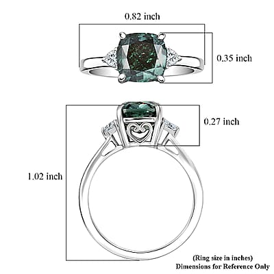 950 Platinum Luxuriant Lab Grown Green Diamond (IR) and Lab Grown Diamond (VS) Ring (Size 5.0) (4.55 g) (Ships in 10-12 Days) 2.90 ctw