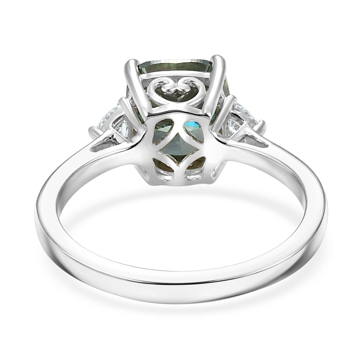 Luxuriant Lab Grown Green Diamond (IR) and Lab Grown Diamond VS 2.70 ctw Classic Spark Ring in 950 Platinum (Size 7.0) 4.55 Grams image number 4