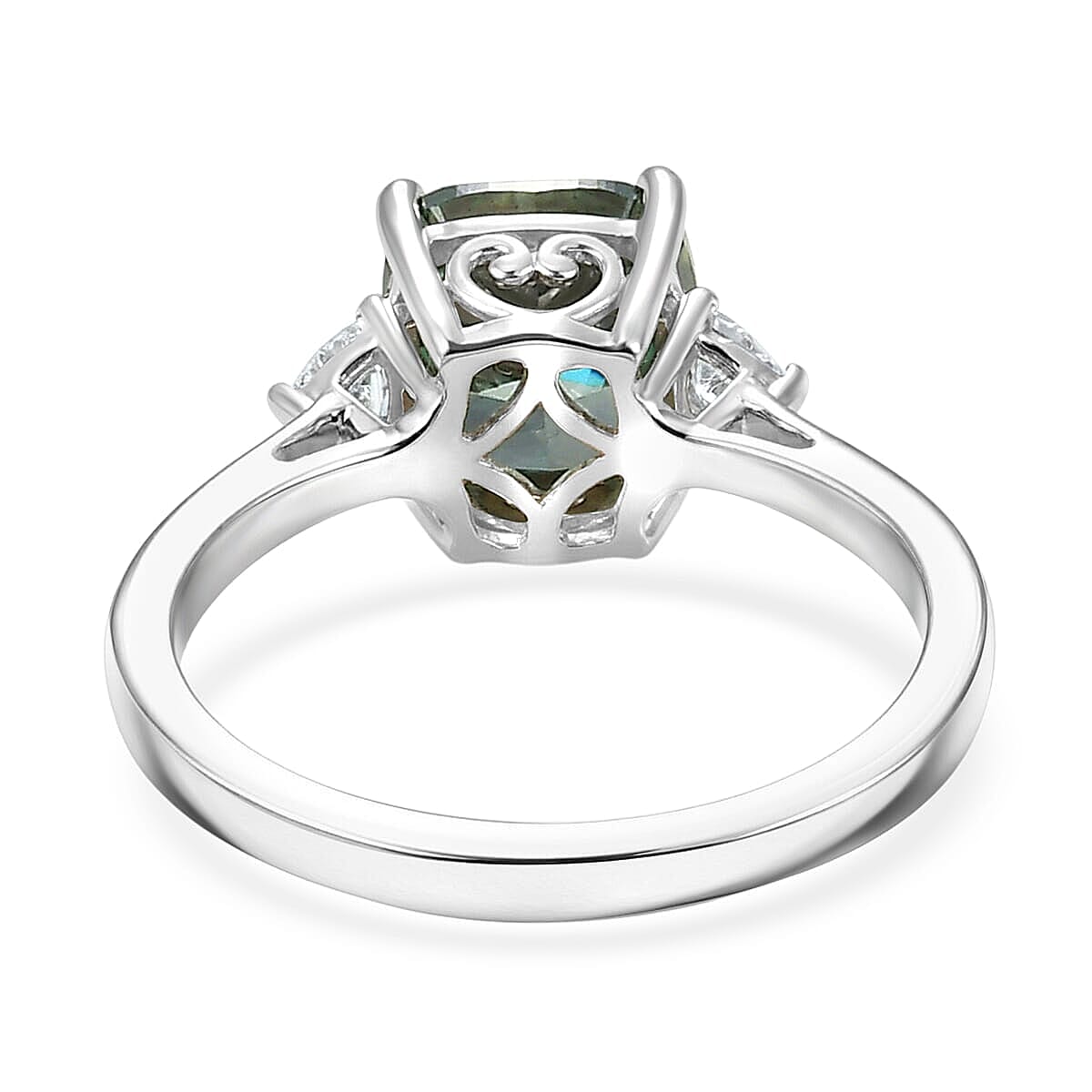 950 Platinum Luxuriant Lab Grown Green Diamond (IR) and Lab Grown Diamond (VS) Ring (Size 9.5) (4.55 g) (Ships in 10-12 Days) 2.90 ctw image number 4