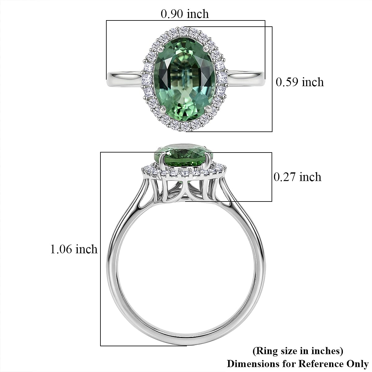 Certified & Appraised Rhapsody 950 Platinum AAAA Arquiana Mint Tourmaline, Diamond (E-F, VS) (0.28 cts) Ring (Size 10.0) (5.75 g) 3.62 ctw image number 5