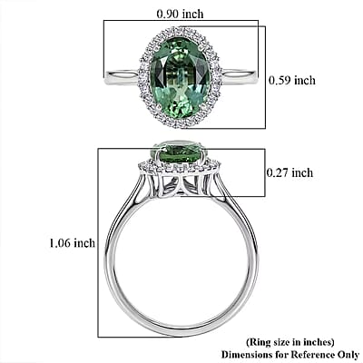 Certified & Appraised Rhapsody AAAA Arquiana Mint Tourmaline and Diamond E-F VS 3.62 ctw Ring in 950 Platinum (Size  6.0)  5.75 Grams