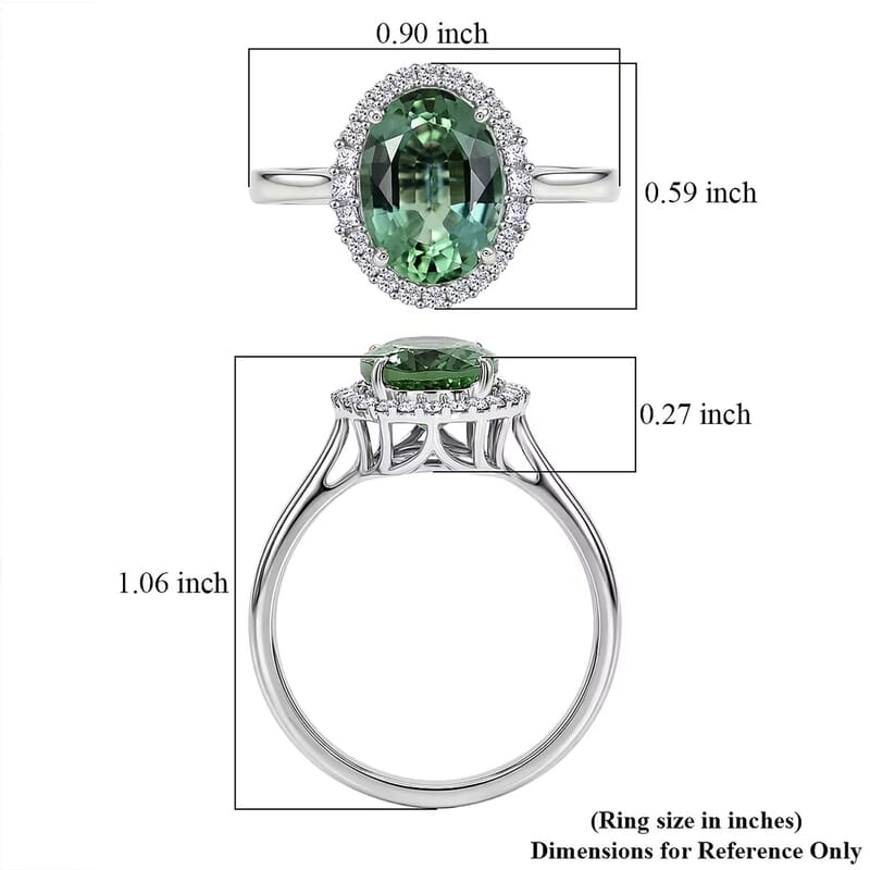 Certified & Appraised Rhapsody AAAA Arquiana Mint Tourmaline and Diamond E-F VS 3.62 ctw Ring in 950 Platinum (Size  6.0)  5.75 Grams