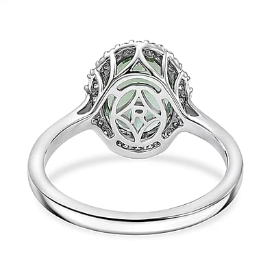 Certified & Appraised Rhapsody AAAA Arquiana Mint Tourmaline and Diamond E-F VS 3.62 ctw Ring in 950 Platinum (Size  6.0)  5.75 Grams