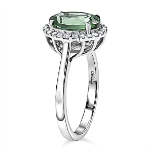 Certified & Appraised Rhapsody AAAA Arquiana Mint Tourmaline and Diamond E-F VS 3.62 ctw Ring in 950 Platinum (Size  7.0)  5.75 Grams