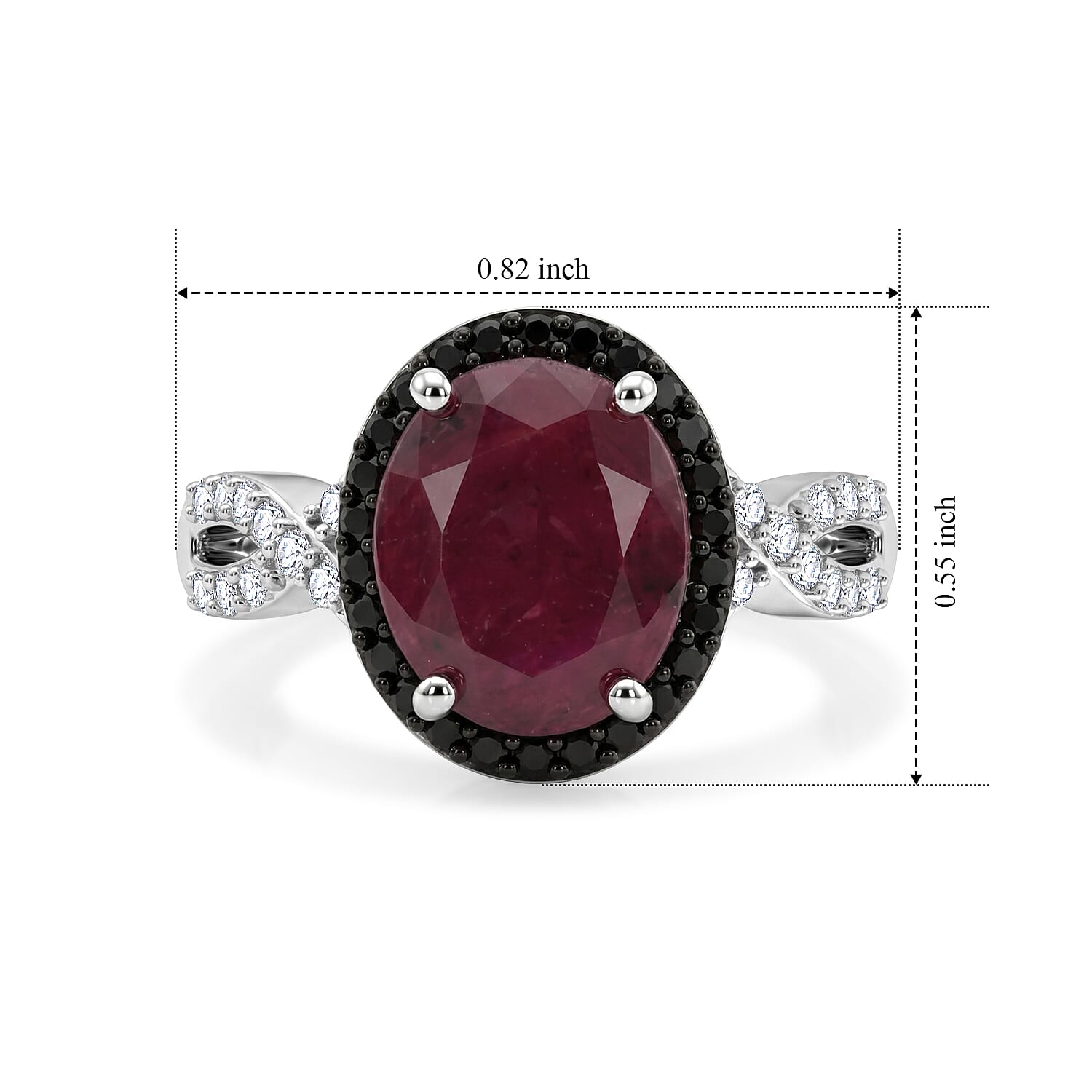 EverTrue Indian Ruby and Multi Gemstone 4.80 ctw Ring in Platinum Bond (Size 7.0)