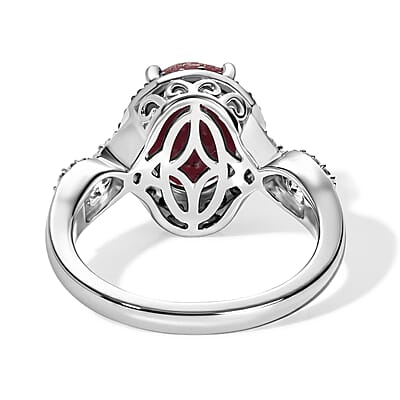 EverTrue Indian Ruby and Multi Gemstone 4.80 ctw Ring in Platinum Bond (Size 9.0)