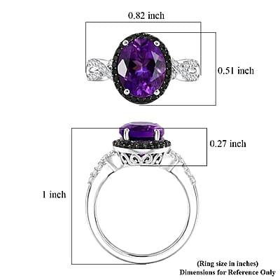 EverTrue Moroccan Amethyst and Multi Gemstone 3.00 ctw Ring in Platinum Bond (Size 6.0)