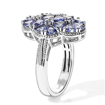 EverTrue AAAA Catalina Iolite 2.25 ctw Cluster Ring in Platinum Bond (Size 6.0)