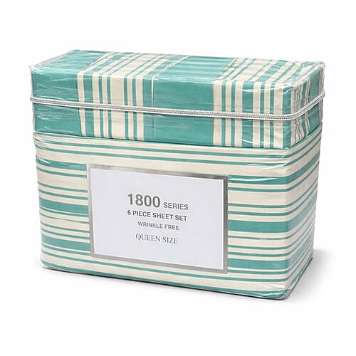 Aqua Teal Stripe / Twin - Product card gallery slide 1 (10178521497913)