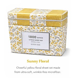 American Thread Collection 4pc Sunny Floral Microfiber Sheet Set -Twin