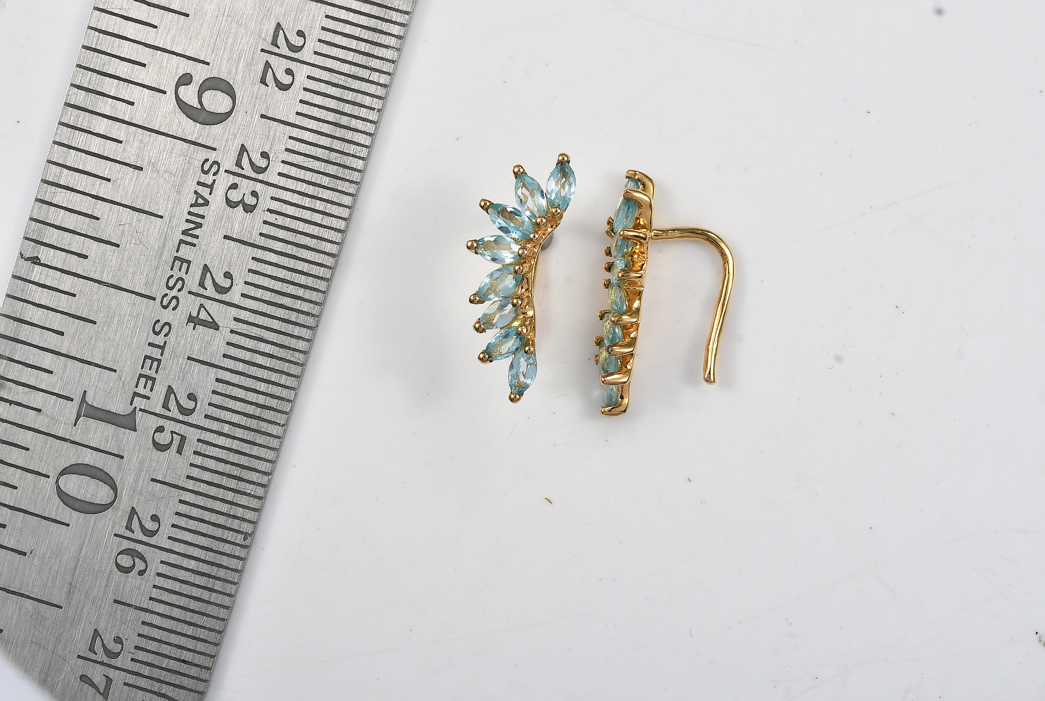 EverTrue Betroka Blue Apatite 1.50 ctw Earrings in Platinum Bond