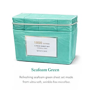 American Thread Collection 4pc Seafoam Green Microfiber Sheet Set -Twin