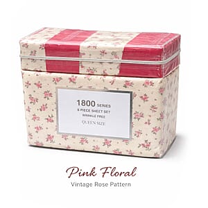 American Thread Collection 6pc Pink Floral Microfiber Sheet Set -King