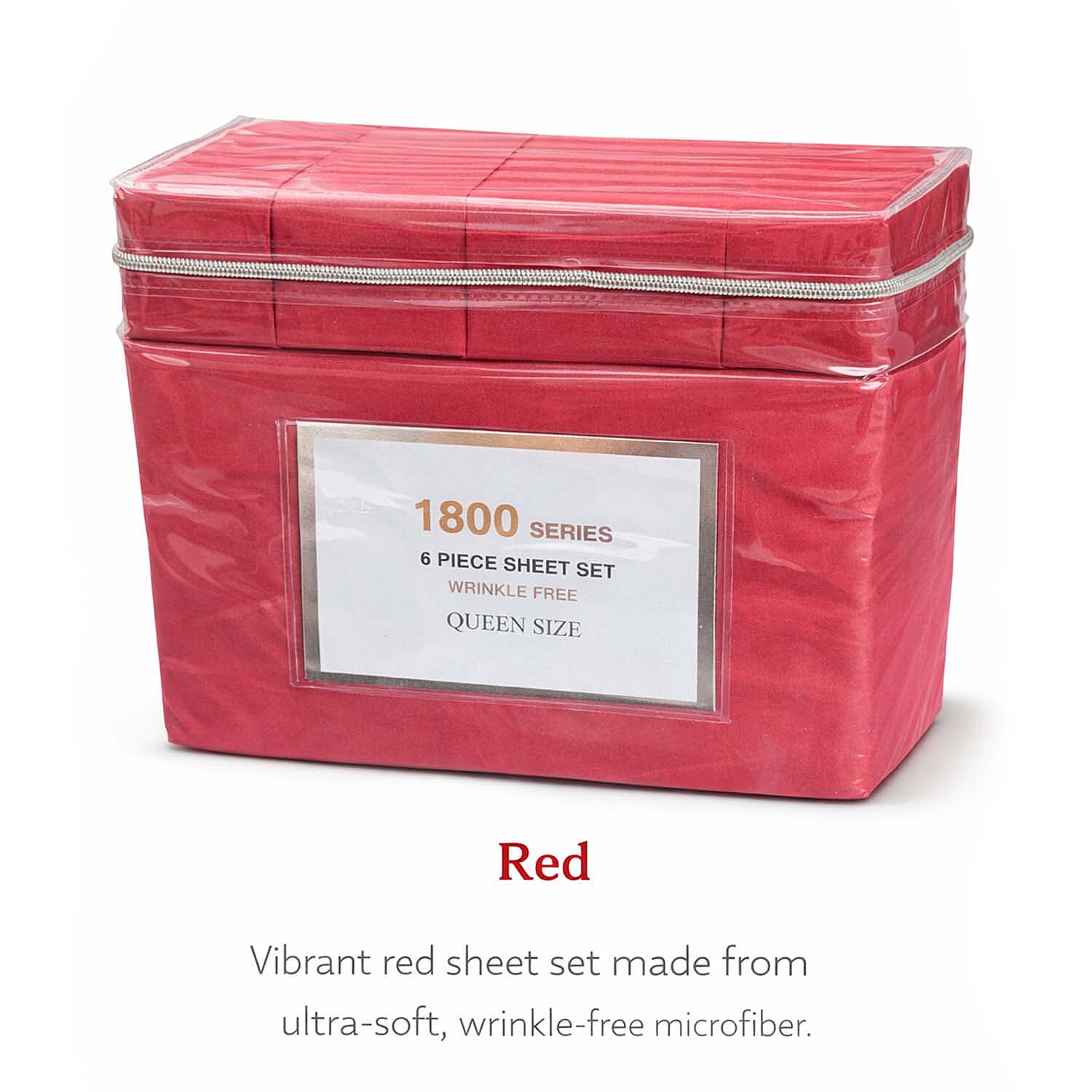 American Thread Collection 6pc Red Microfiber Sheet Set -Full