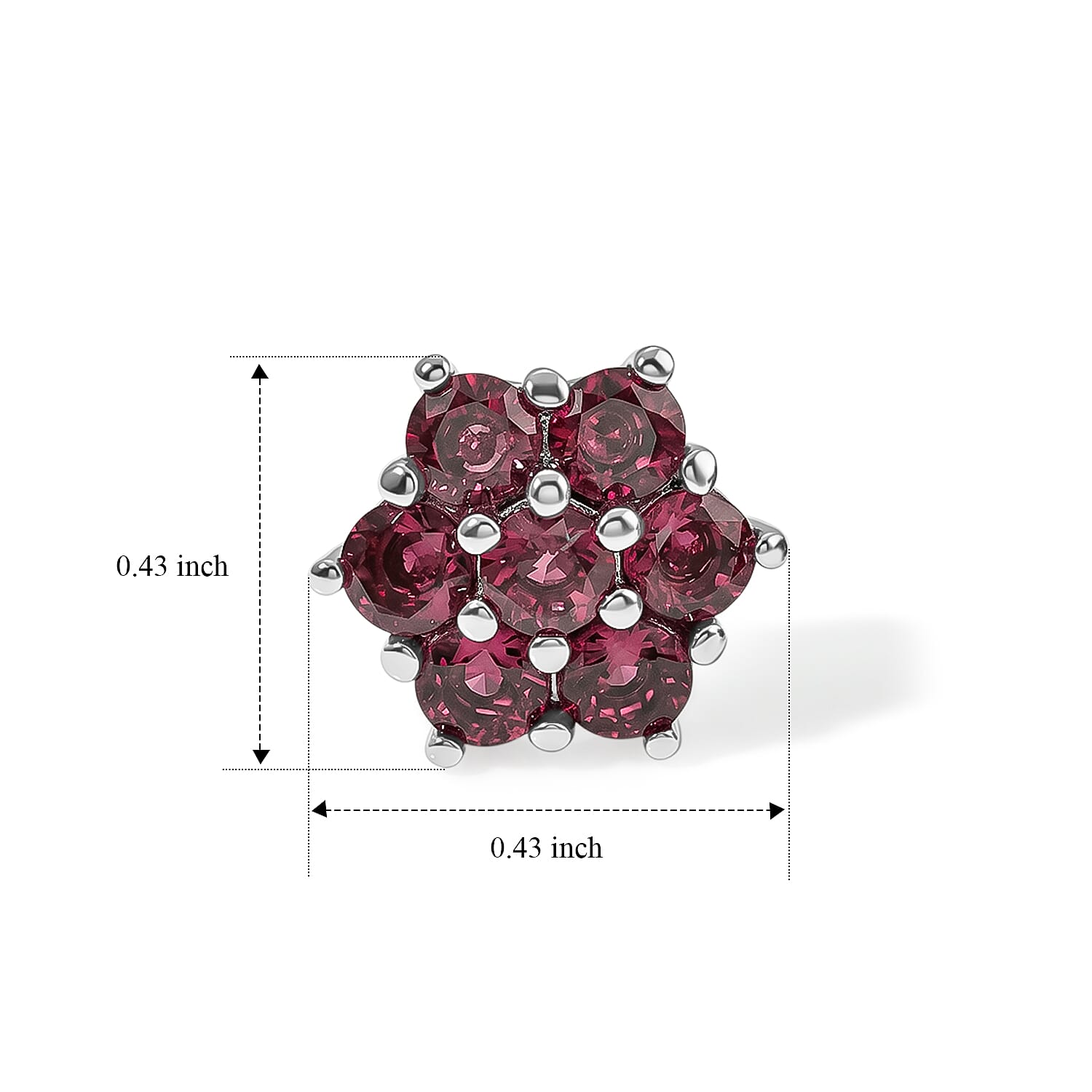 EverTrue Tanzanian Wine Garnet 2.10 ctw Stud Earrings in Stainless Steel